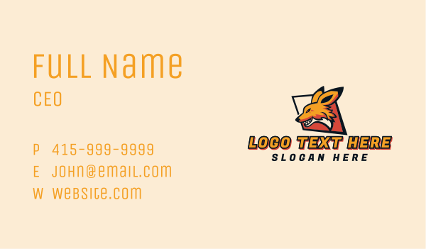 Wild Fox Gaming Clan Business Card Design Image Preview