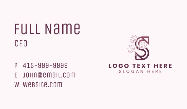 Floral Salon Letter S Business Card Design Image Preview
