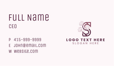 Floral Salon Letter S Business Card Image Preview