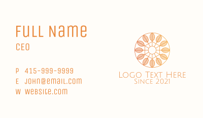 Orange Autumn Badge  Business Card