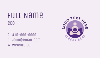 Minimalist Yoga Lotus Pose Business Card Image Preview