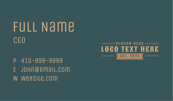 Vintage Rustic Western Business Card Design Image Preview
