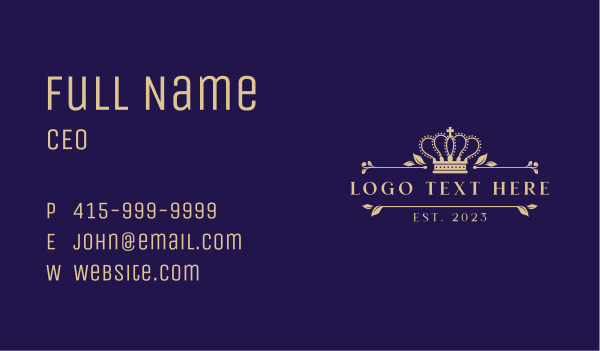 Royal Monarch Crown Banner Business Card Design Image Preview