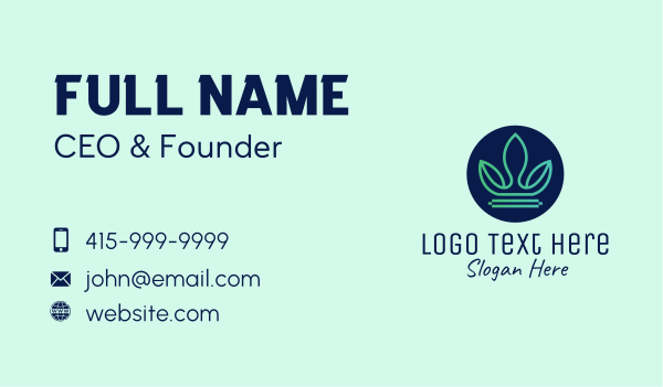 Leafy Nature Crown Business Card Design