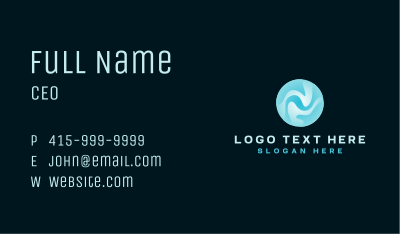 Fluid Ripple Tech Business Card Image Preview