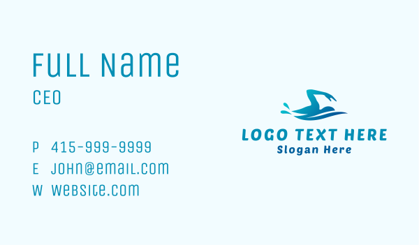 Water Splash Swimming Business Card Design Image Preview