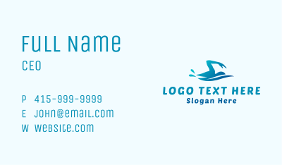 Water Splash Swimming Business Card Image Preview
