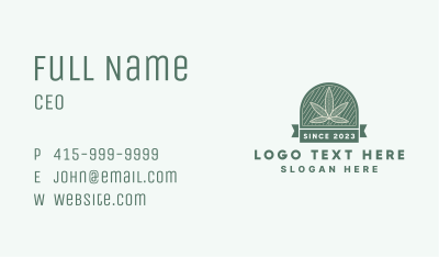 Cannabis Leaf Emblem Business Card Image Preview