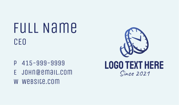 Blue Time Reel  Business Card Design Image Preview