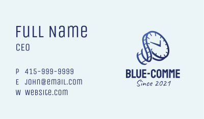 Blue Time Reel  Business Card Image Preview