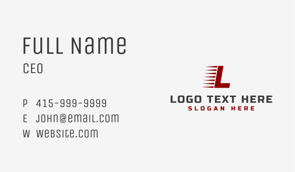 Fast Moving Letter Business Card Design Image Preview