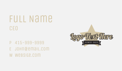Star Sports Team Wordmark Business Card Image Preview
