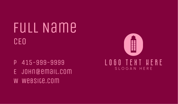 Pink Building Letter O Business Card Design Image Preview