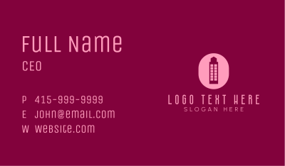 Pink Building Letter O Business Card Image Preview