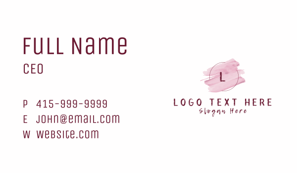 Beauty Cosmetic Watercolor Lettermark Business Card Design Image Preview