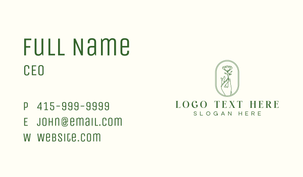 Organic Flower Hand Business Card Design Image Preview