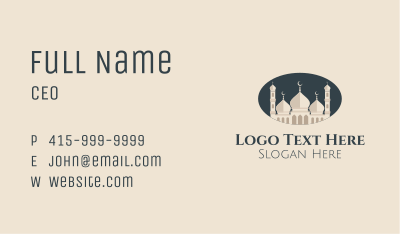 Oval Mosque Badge Business Card Image Preview