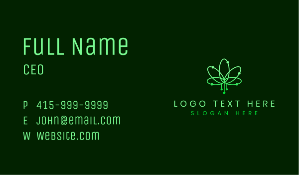 Biotech Leaf Atom Business Card Design Image Preview