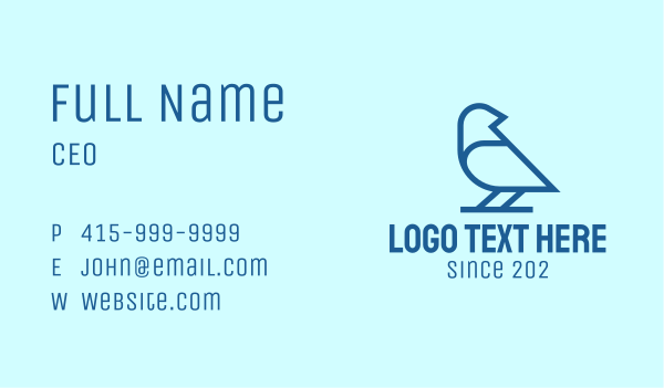 Blue Minimalist Finch Business Card Design Image Preview