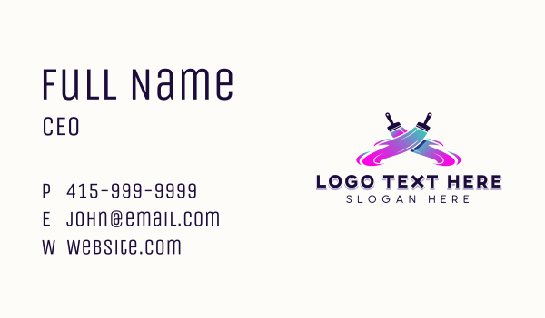 Paint Brush Painting Business Card Design Image Preview