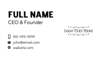 Black Rustic Wordmark Business Card Image Preview
