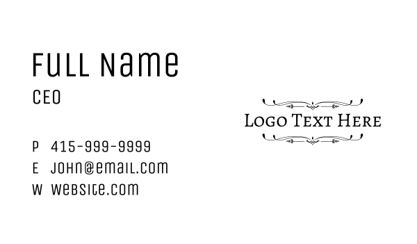 Black Rustic Wordmark Business Card Design Image Preview