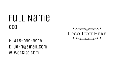 Black Rustic Wordmark Business Card