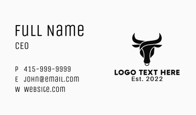 Wild Taurus Head Business Card Image Preview