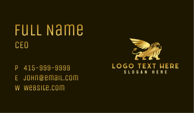 Mythical Winged Lion Beast Business Card Image Preview