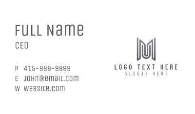 Tech Marketing Letter M Business Card Image Preview