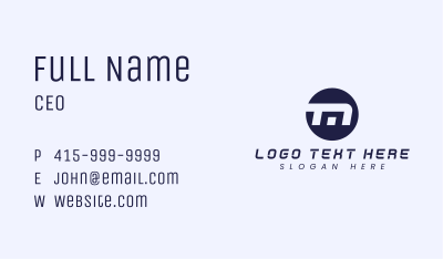 Tech Business Letter M Business Card Image Preview
