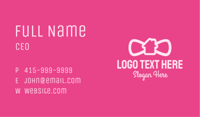 Pink Bowtie House Business Card