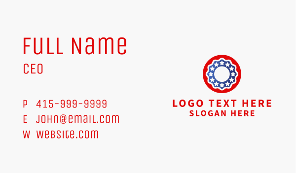 American Flag Donut  Business Card Design Image Preview