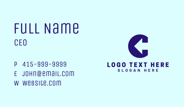 Blue Arrow Letter C Business Card Design Image Preview