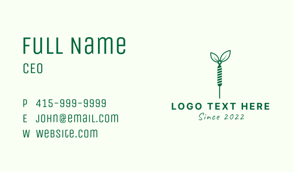 Green Needle Leaf Business Card Design Image Preview