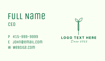 Green Needle Leaf Business Card Image Preview