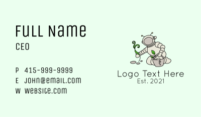 Astronaut Tree Planting Business Card Image Preview