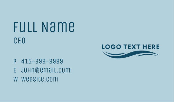 Wave Water Wordmark Business Card Design Image Preview