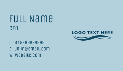 Wave Water Wordmark Business Card Image Preview