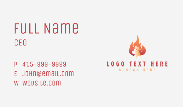 Flaming Chicken Roasting Business Card Design Image Preview