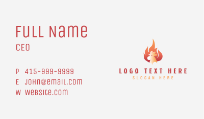 Flaming Chicken Roasting Business Card Image Preview