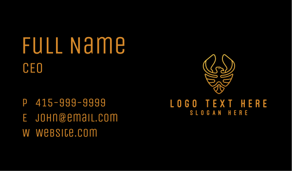 Golden Eagle Monoline Business Card Design Image Preview