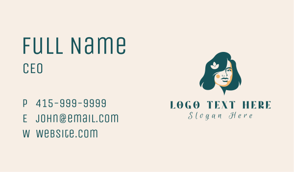 Female Hair Beauty Business Card Design Image Preview