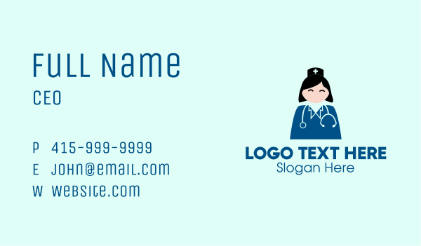 Professional Nurse Business Card Design Image Preview