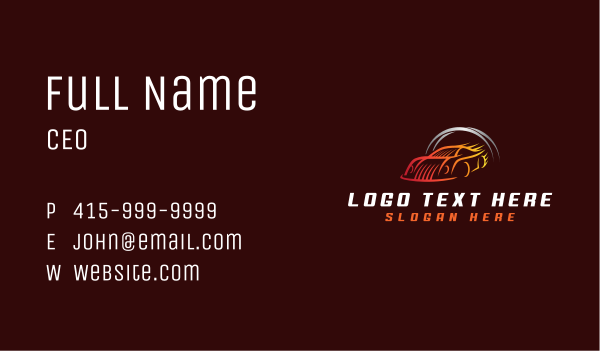 Racer Car Mechanic Business Card Design Image Preview