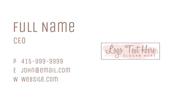 Feminine Script Business Business Card Design Image Preview