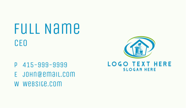 House Cleaning Tools Business Card Design Image Preview