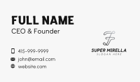 Brand Cursive Letter F Business Card Image Preview
