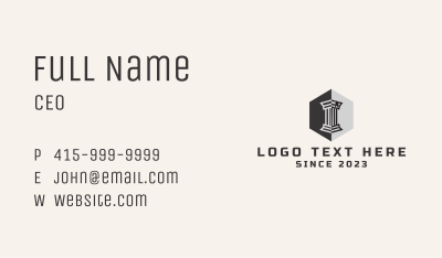 Hexagon Pillar Company Business Card Image Preview