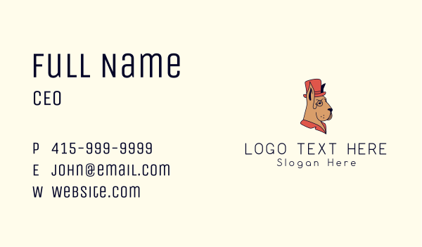 Great Dane Hat Business Card Design Image Preview